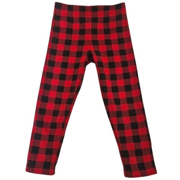 Carter's Toddler Girls Buffalo Check Cozy Fleece Lined Leggings, Size 4T - Picture 1 of 7